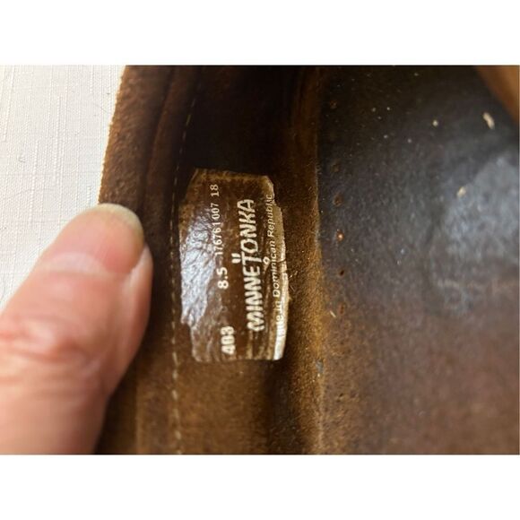 Minnetonka Brown leather brown moccasin slippers 8.5 - Picture 5 of 5